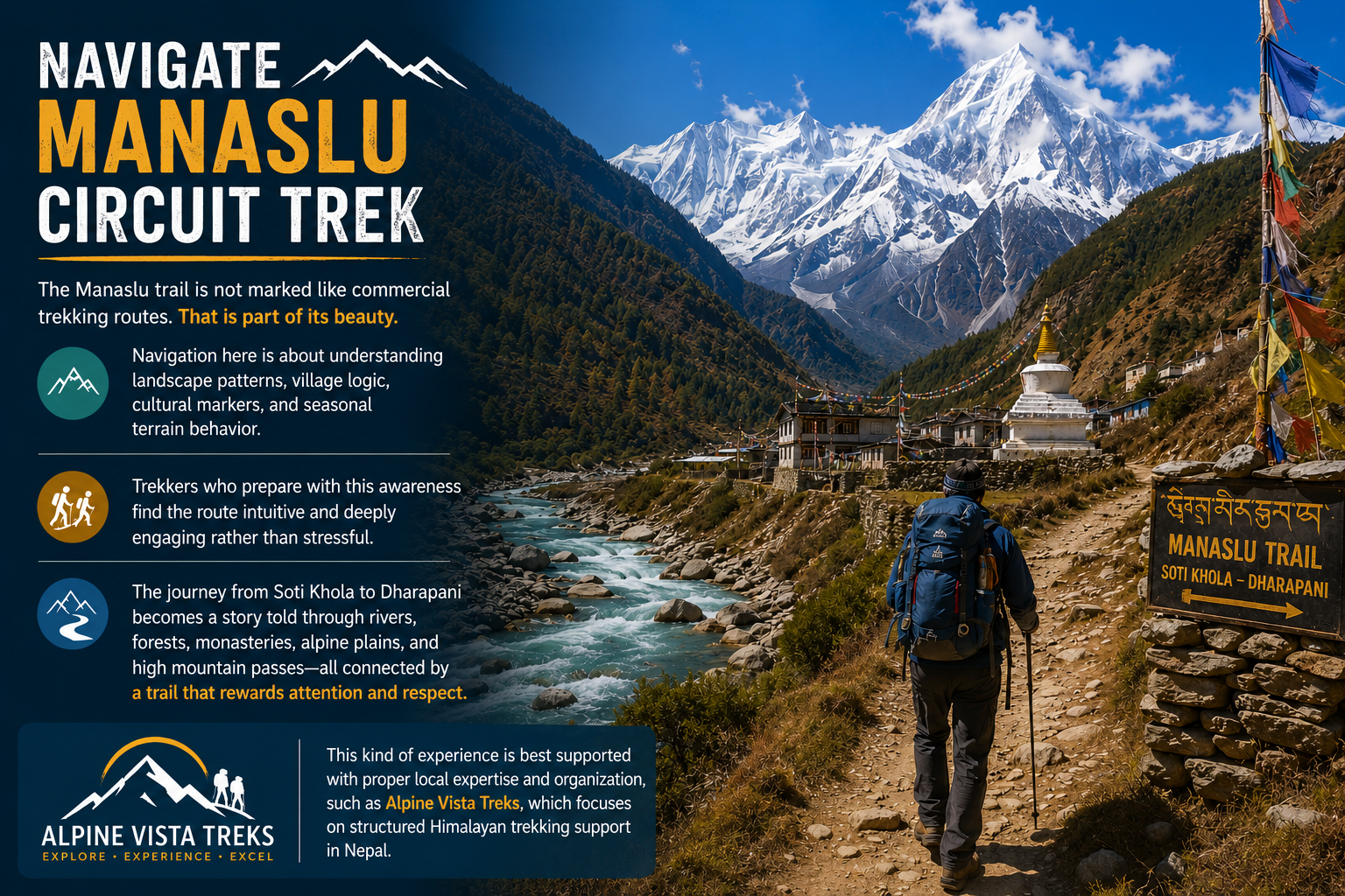 Navigate Manaslu Circuit Trek route